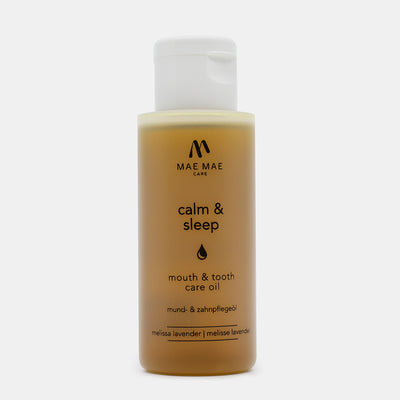 Calm & Sleep oil pulling product lifestyle image for evening routine