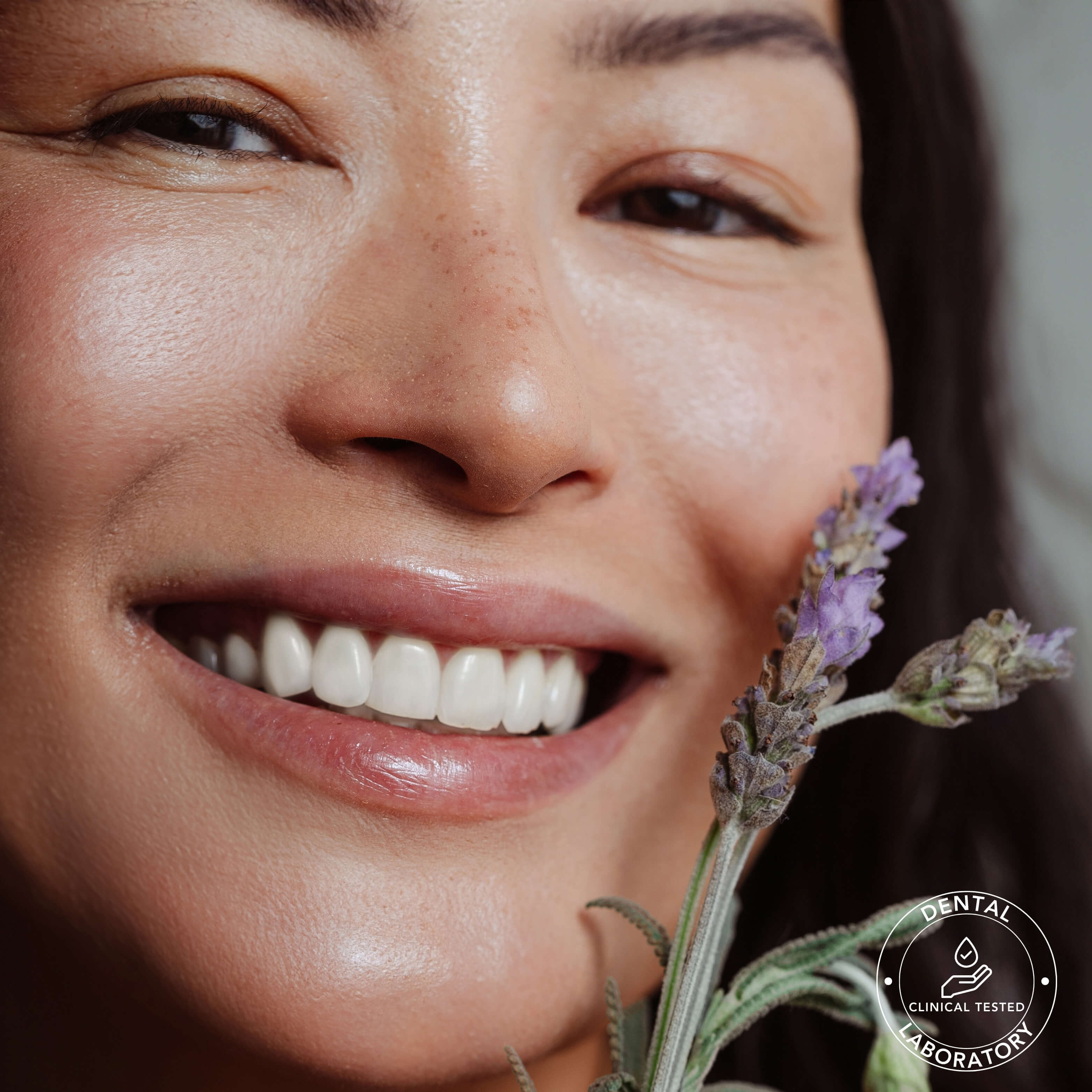 Calm & Sleep oil pulling product shown with model by Mae Mae Care