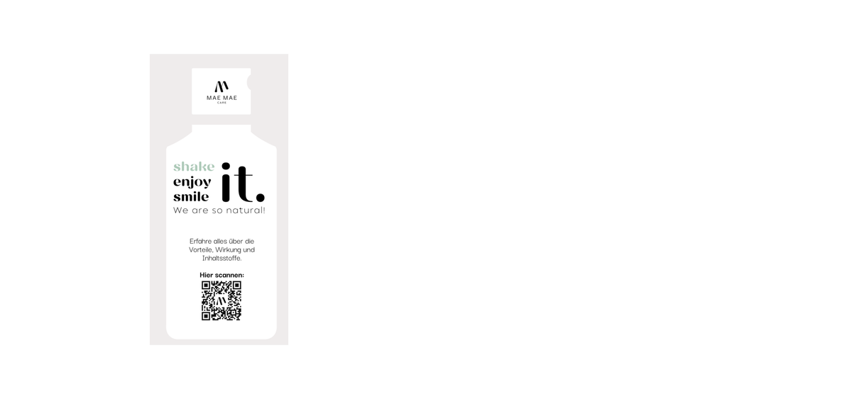 Mae Mae Care Recycling-Flasche mit QR-Code